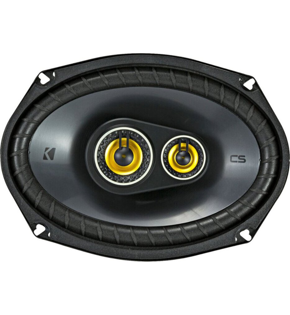Kicker - CS Series 6"x 9"3-Way Car Speakers with Polypropylene Cones (Pair) Yellow/Black