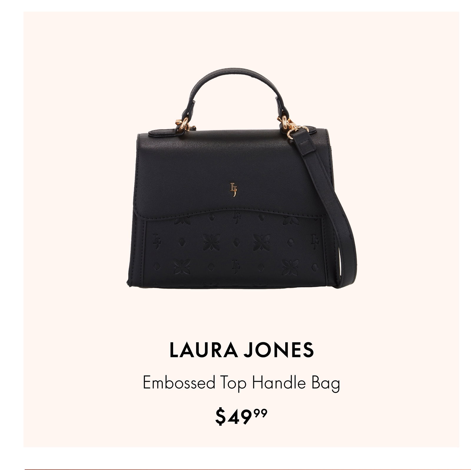 LAURA JONES Embossed Top Handle Bag