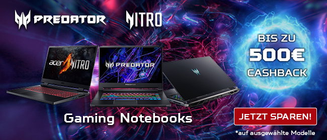 Jetzt Cashback auf Gaming Notebooks sichern! >>>