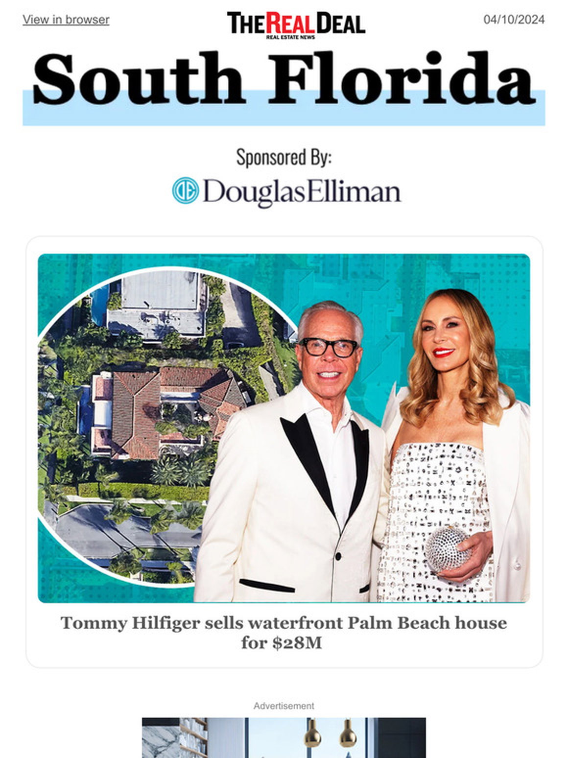 Hilfiger sells Palm Beach house; Fort Partners pays $60M for oceanfront site ... and more
