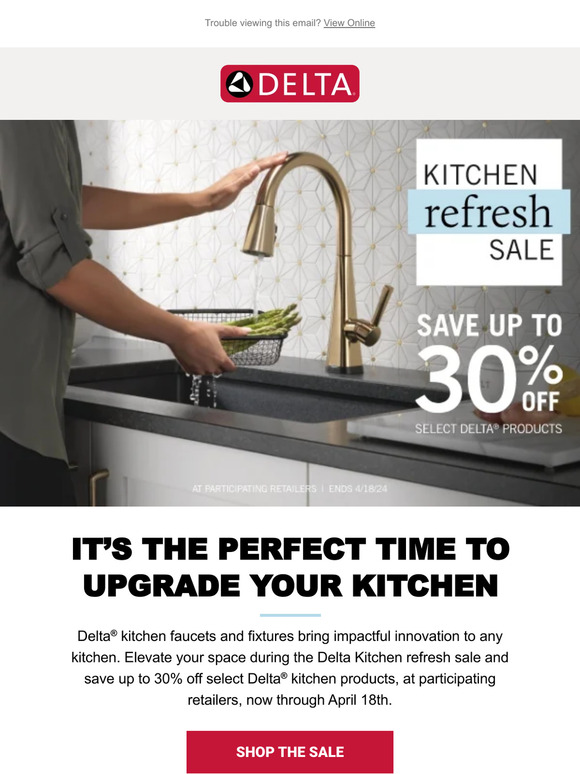 See how much you can save on select Delta® Kitchen Products