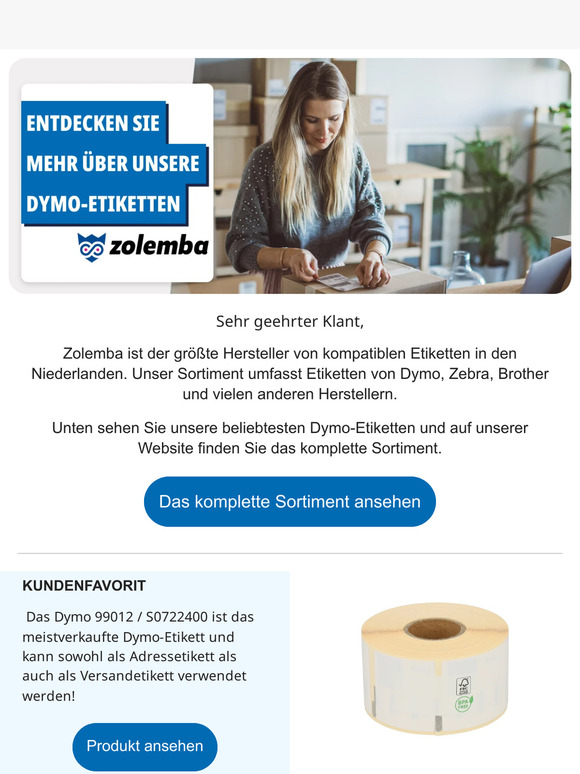 Füllen Sie Ihr Lager mit Dymo auf!