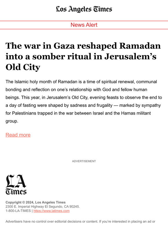The war in Gaza reshaped Ramadan into a somber ritual in Jerusalem’s Old City