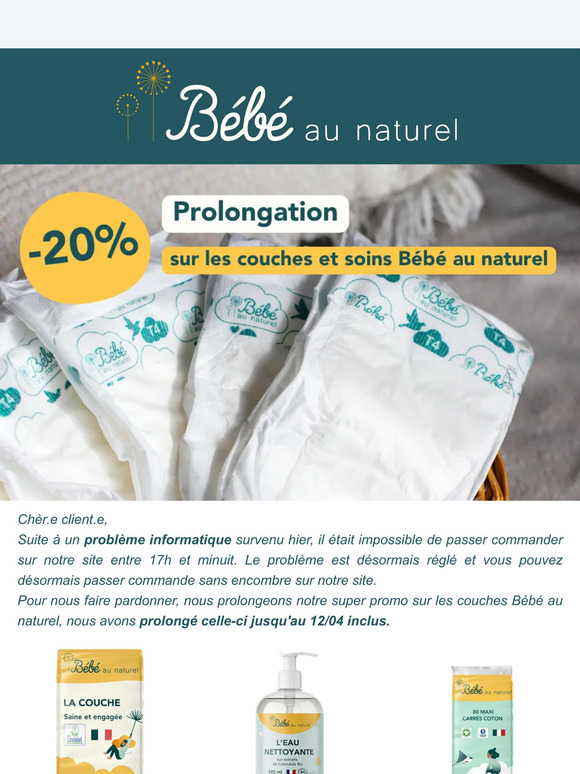 Vente flash Bébé au naturel -20% 🔥