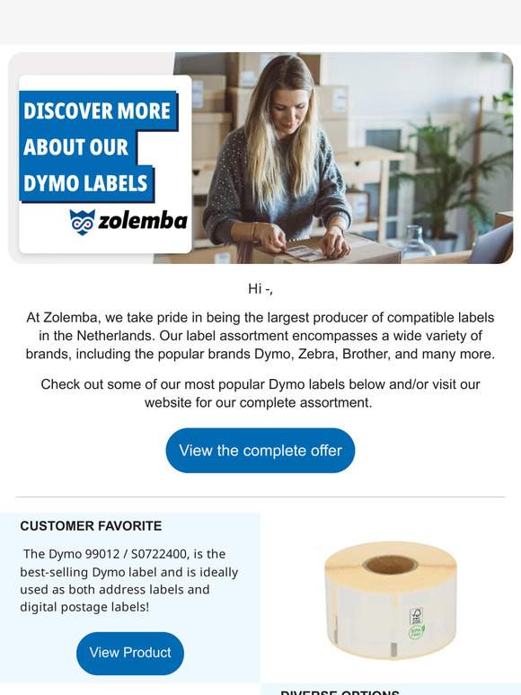 Replenish your stock with Dymo!