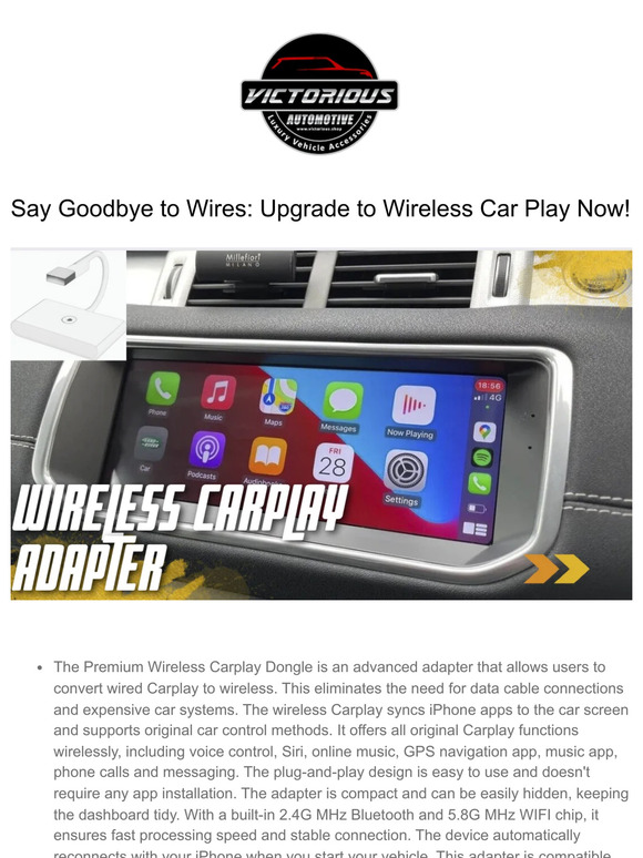 Say Goodbye to Wires: Upgrade to Wireless Car Play Now!