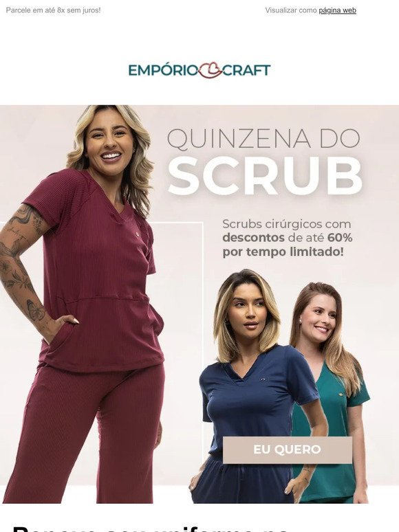 😍 descontão em Pijamas Scrubs. Vem conferir!