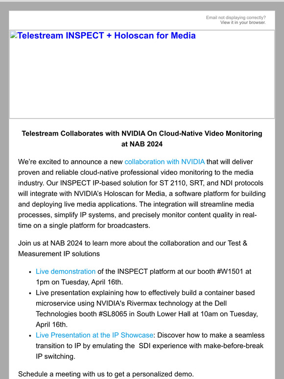 Telestream and NVIDIA Collaborate on Cloud-Native Video Quality Monitoring at NAB!