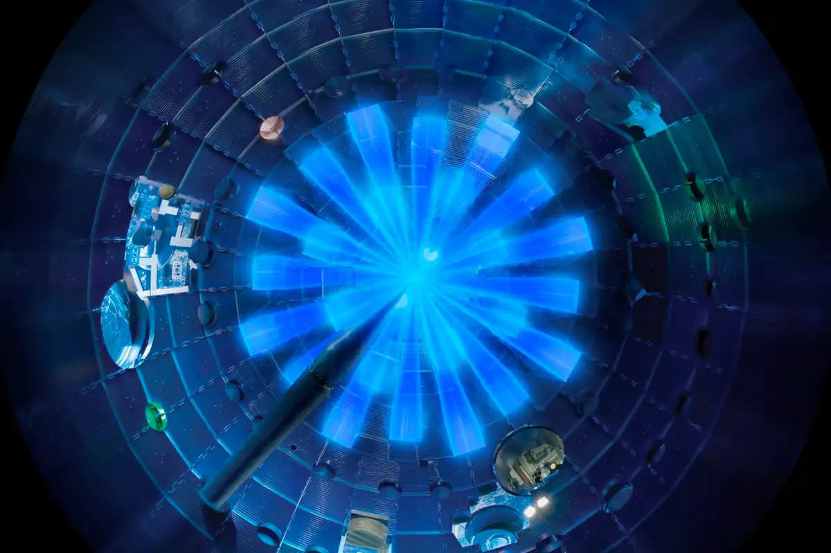 Nuclear fusion reaction releases almost twice the energy put in. Image leads to article.