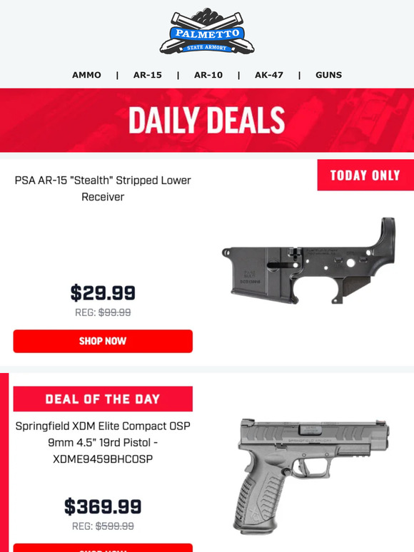 Palmetto State Armory: Today Only! | PSA AR-15 Stealth Stripped Lower ...