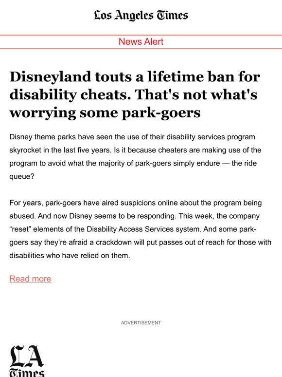 Disneyland touts a lifetime ban for disability cheats. That's not what's worrying some park-goers