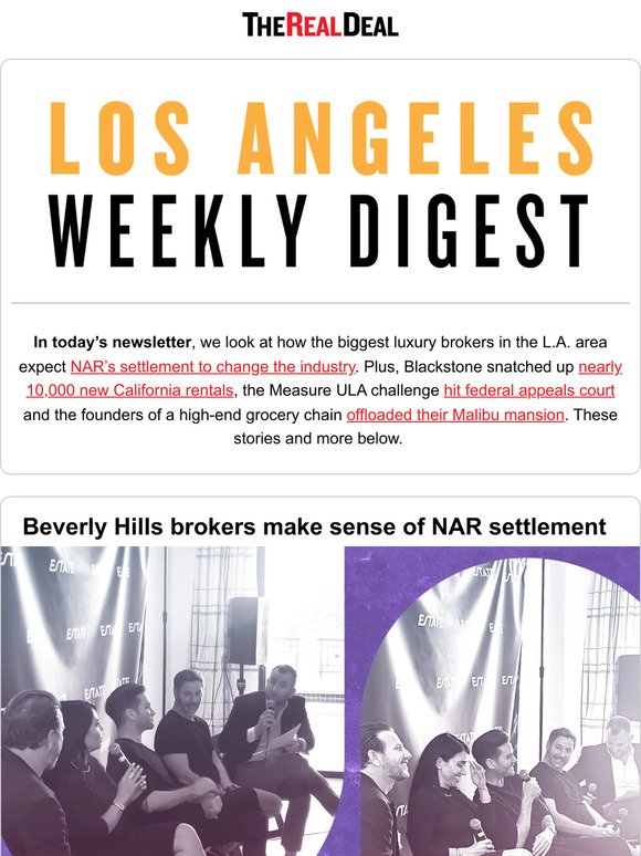 Beverly Hills brokers on NAR settlement; Blackstone gains 8,300 units in CA … and more