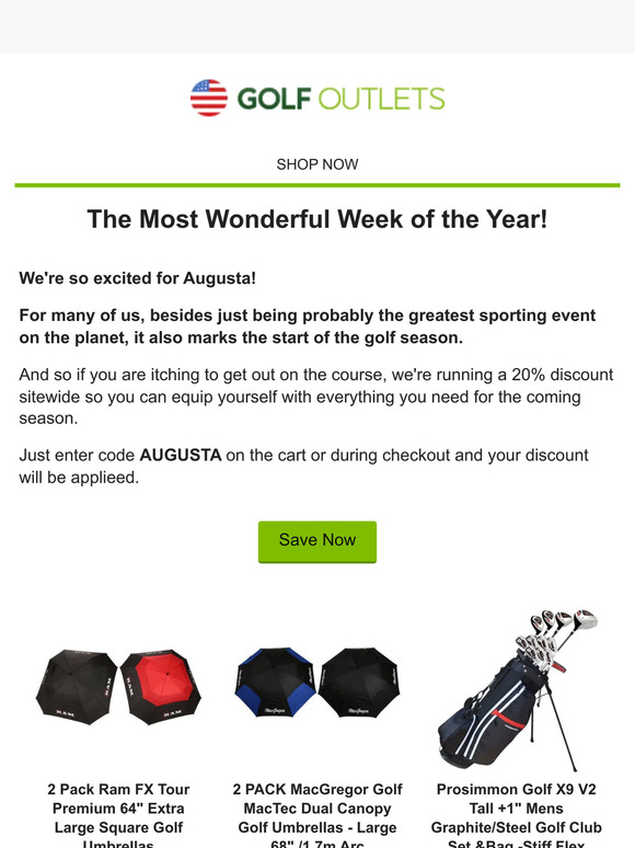 20% off Sitewide at Golf Outlets