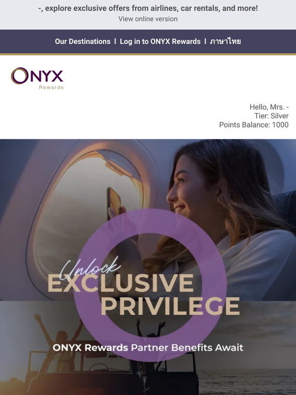 📢 Rewards Beyond Your Stay. Explore ONYX Rewards Partners’ Benefits