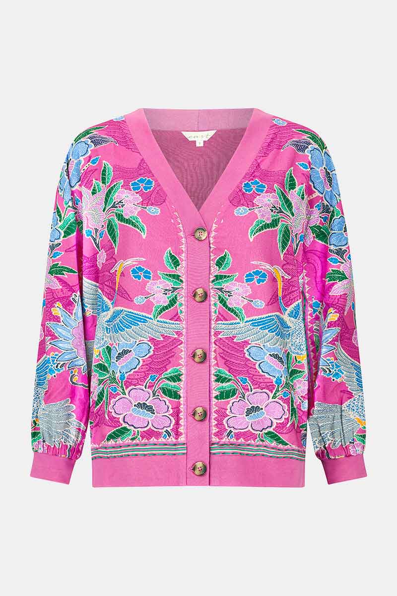Beverley Print Pink Cardigan