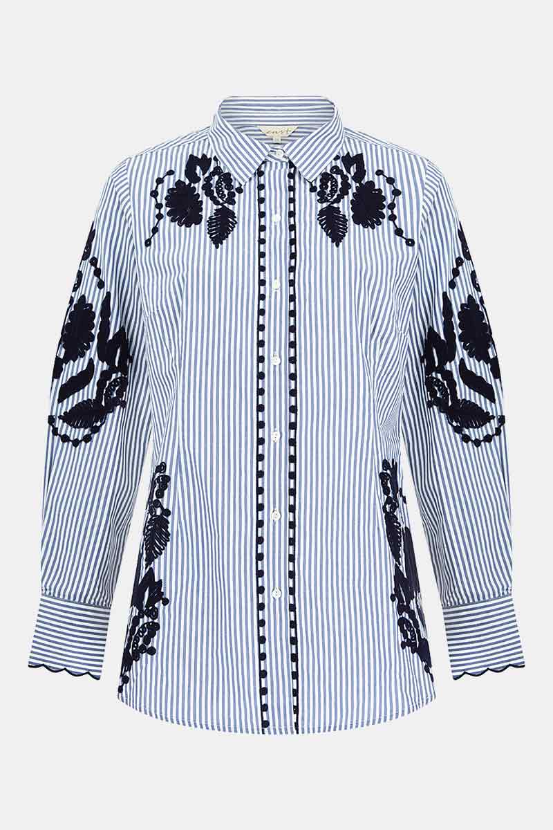 Simran Embroidered Stripe Shirt