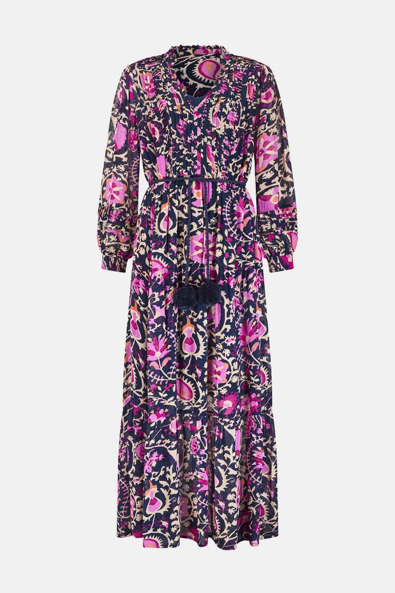 Lanya Navy Printed Maxi Dress