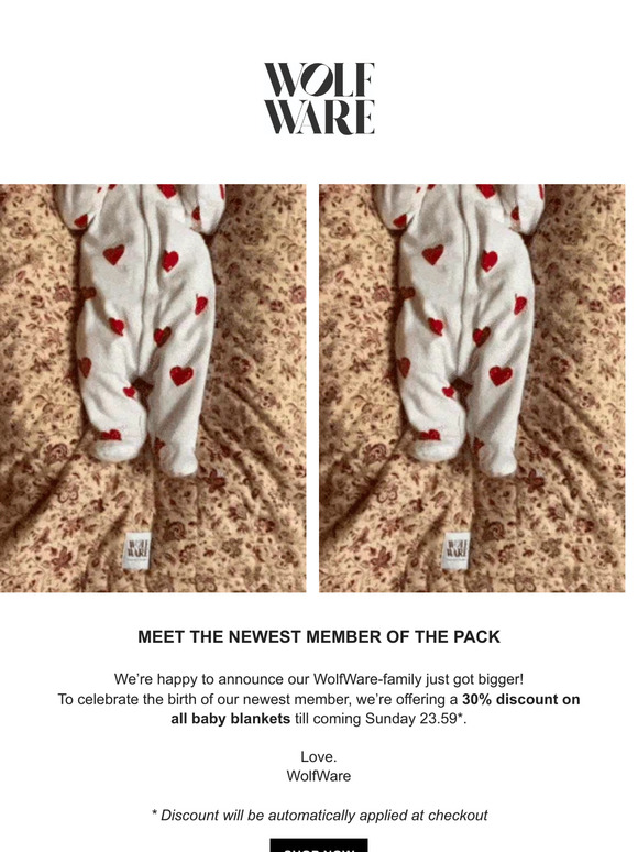 Get 30% OFF all baby blankets