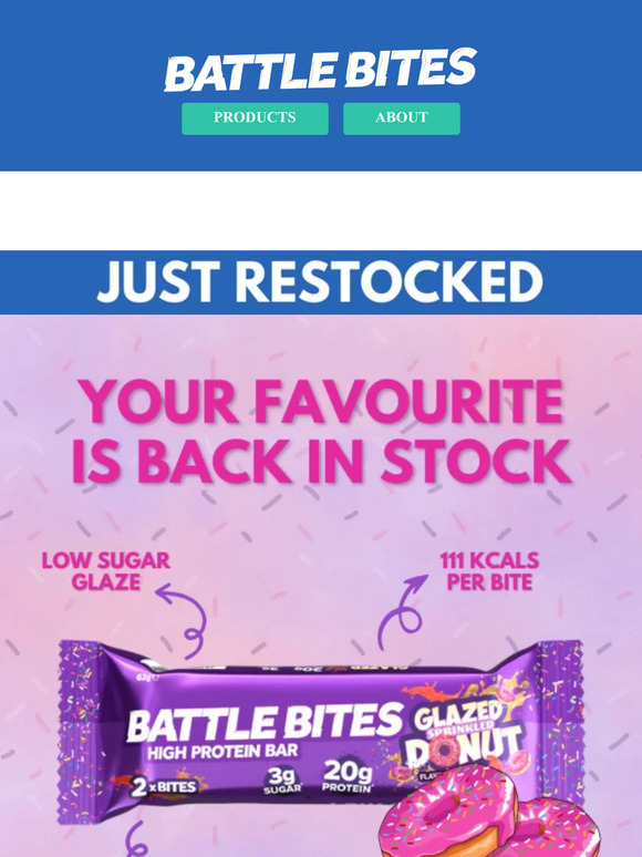 🍩 Glazed Sprinkled Donut Battle Bites Now Back in Stock!