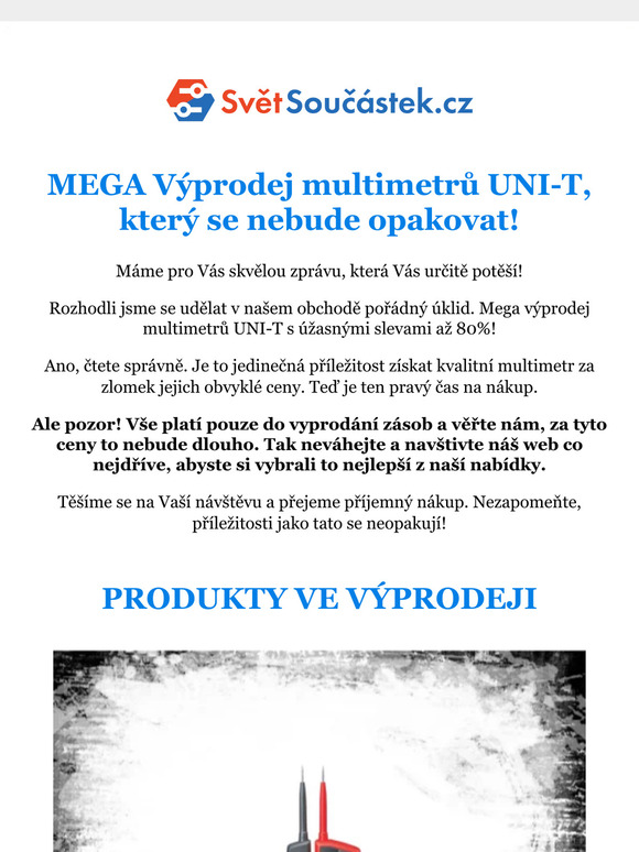 🎉 Mega Výprodej multimetrů UNI-T - Slevy Až 80%! 🚀