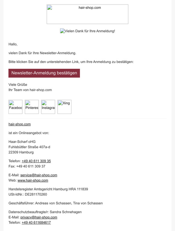 Bitte bestätigen Sie Ihre Newsletter-Anmeldung