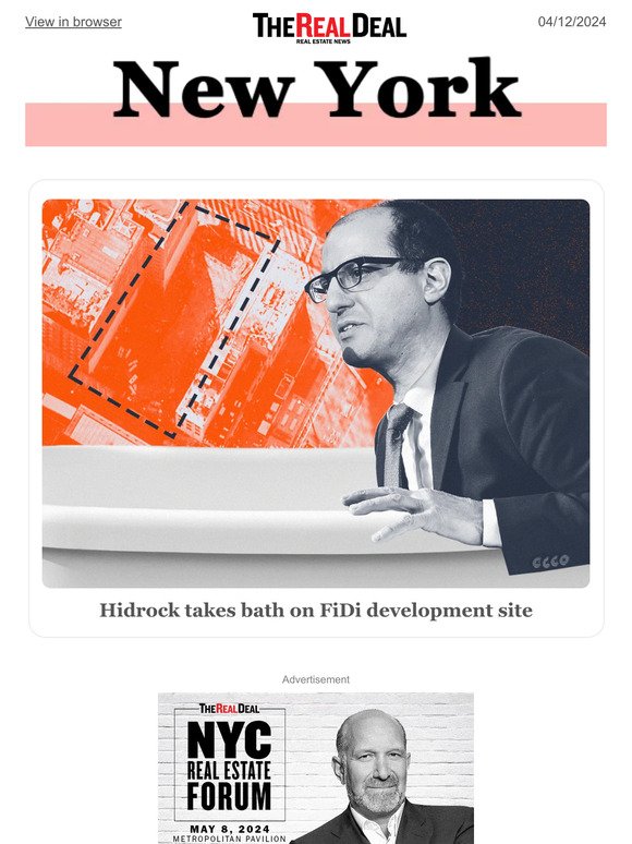 Hidrock takes bath on FiDi dev site; Icon lands extension on $143M debt ... and more