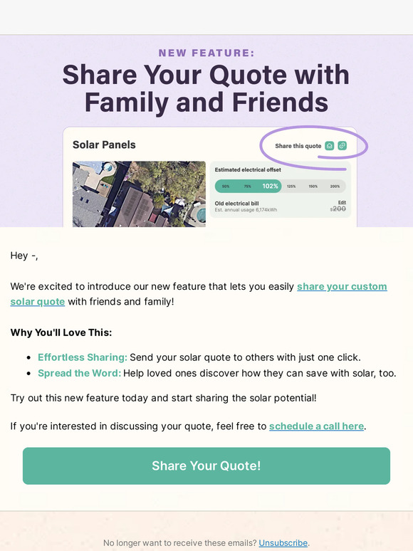 Exciting New Solar Feature – Share Quotes with Ease!