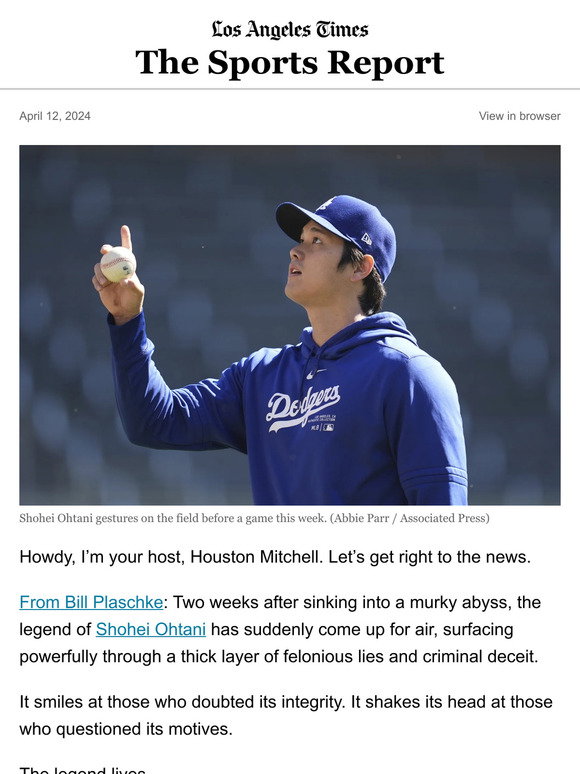 The Sports Report: Shohei Ohtani's stardom remains untarnished