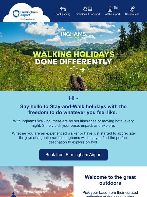 Birmingham Airport Parking Walking holidays done differently 🥾🌿 with