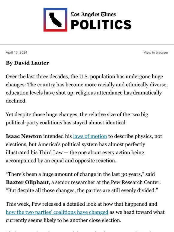 U.S. demographics changed. The size of our political parties did not.