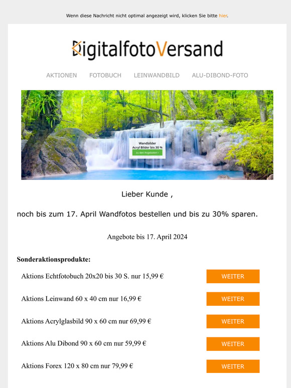 Noch bis zum 17. April - 30% auf viele Wandbildprodukte