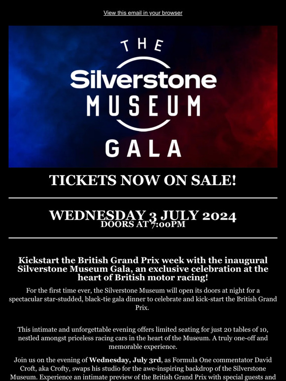 🍾 Welcome to the Silverstone Museum Gala!