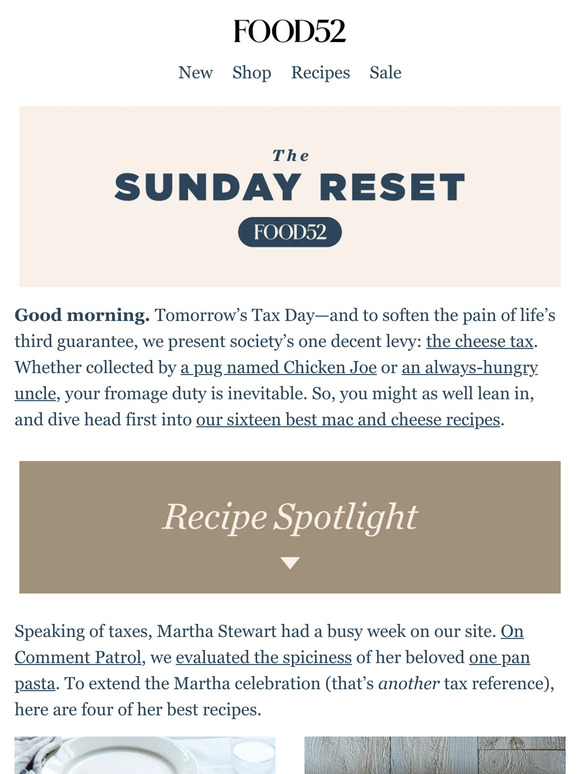 Food52 Email Newsletters Shop Sales, Discounts, and Coupon Codes