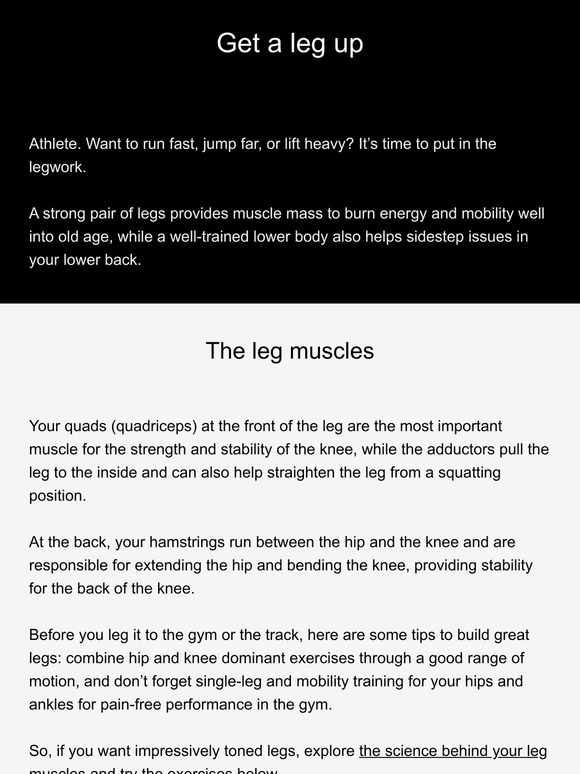 Freeletics Muscle Mastery Leg day reloaded Milled