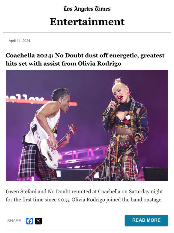 Gwen Stefani and No Doubt reunite at Coachella