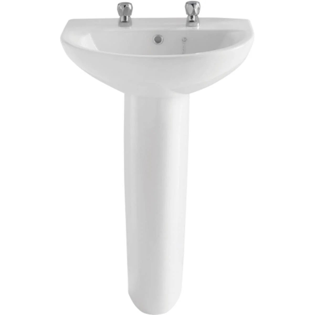 Image of Porto Modern 550mm 2 Tap Hole Basin & Pedestal (1294)