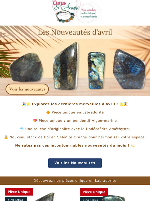 ✨ Les nouveautés du mois d'Avril : Pièce unique en Labradorite, aigue marine et Améthsyte !