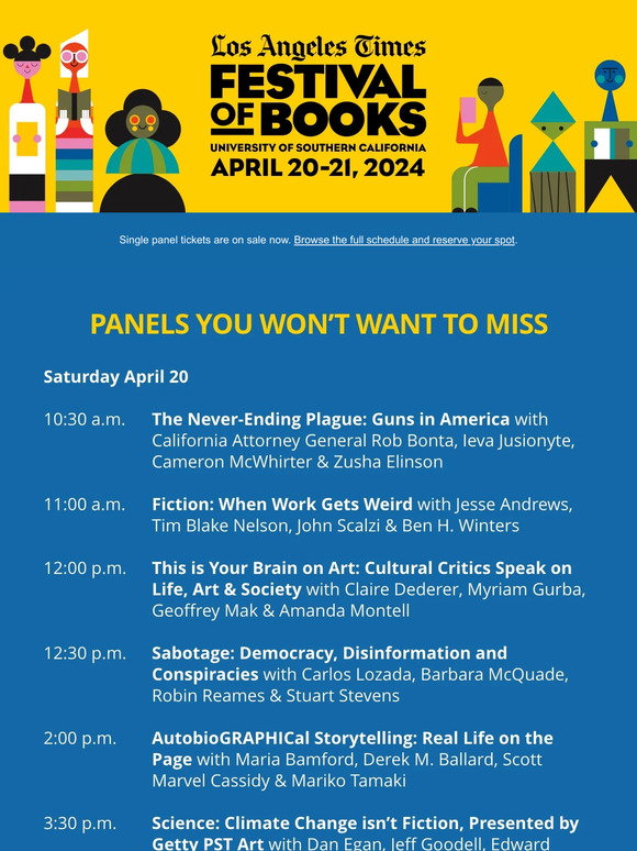 ON SALE NOW: Individual panel tickets