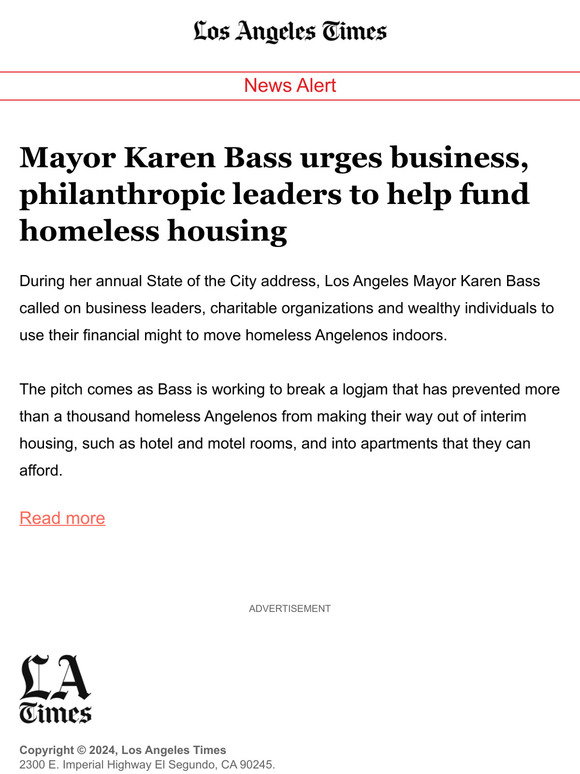 Mayor Karen Bass urges business, philanthropic leaders to help fund homeless housing