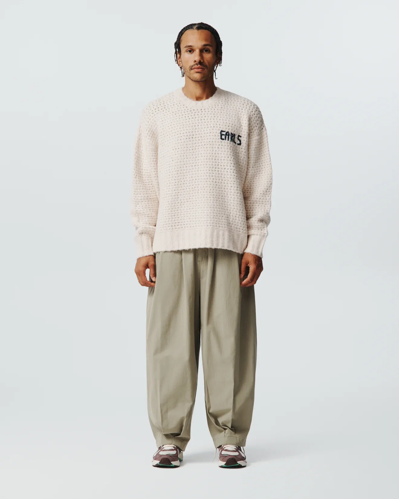 Image of Fluffy Waffle Knit - White