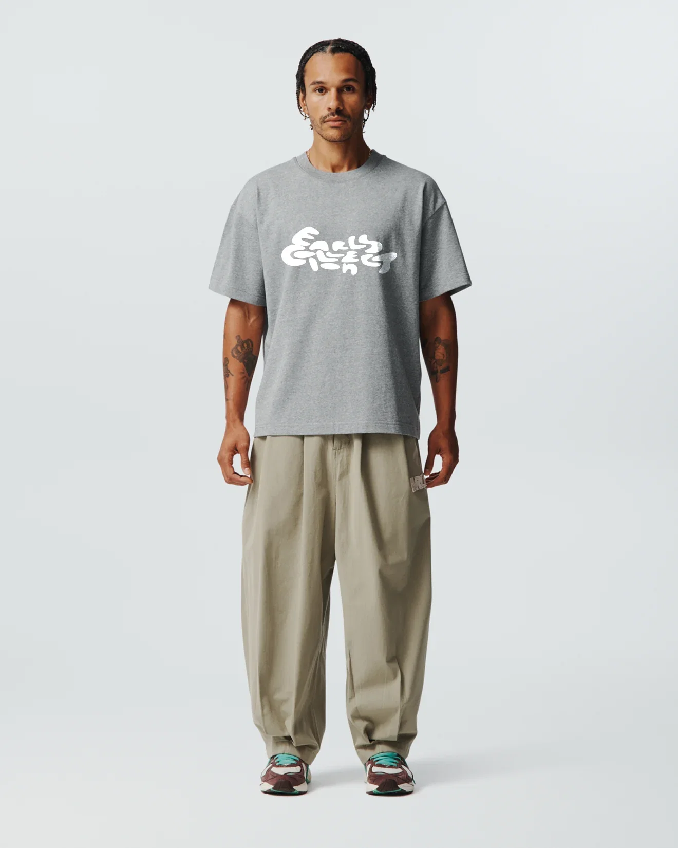 Image of Bubble Tee - Grey Marle/White