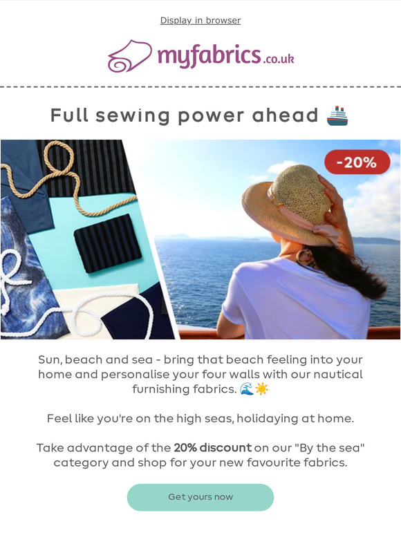 My Fabrics Last chance ending today 20 discount on our nautical