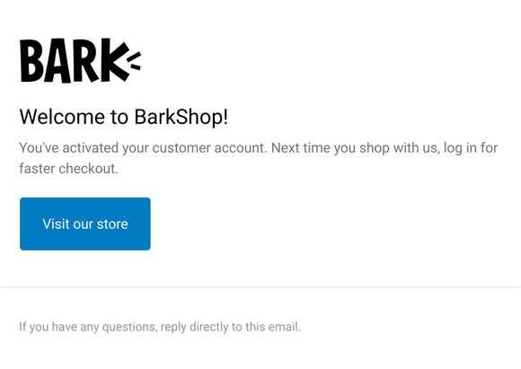 Customer account confirmation