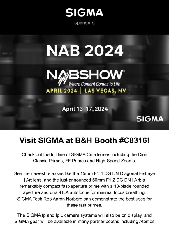 SIGMA is at NAB 2024!
