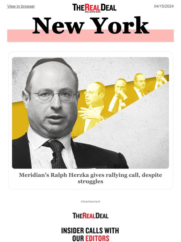 Meridian’s Herzka gives rallying call; NYCB ousts CFO, CRE lending head ... and more