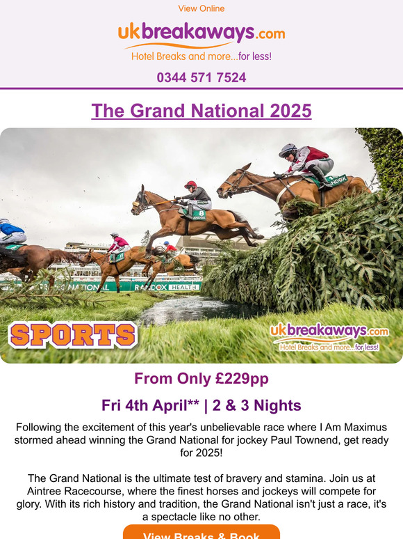 UK Breakaways Now On Sale The Grand National 2025 Milled