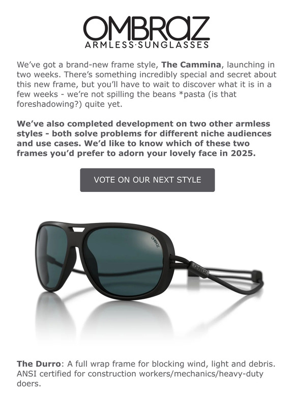 Ombraz Sunglasses Which style should we release in 2025 Milled