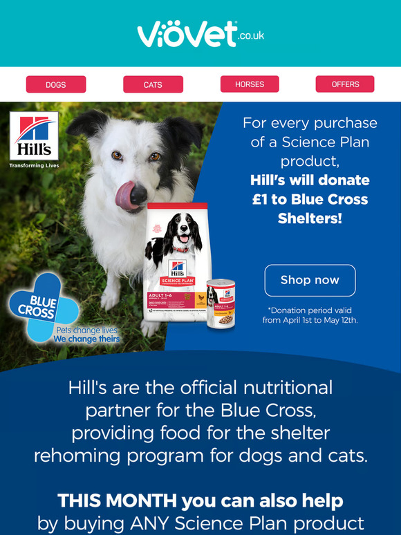 Buy Hill's Science Plan, Support Blue Cross Shelters!