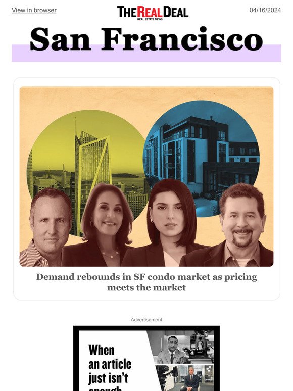 Demand rebounds in SF condo market; Landlords sue FDIC over First Republic leases ... and more