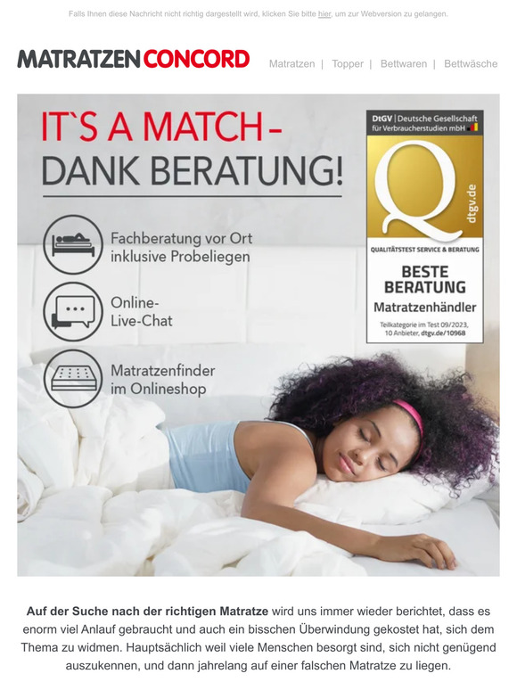 It's a match - dank Beratung!